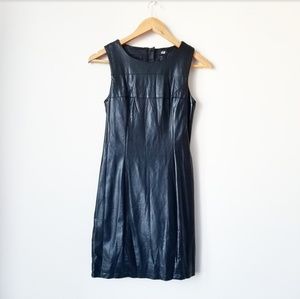 H&M Faux Leather Sleeveless Sheath Dress
